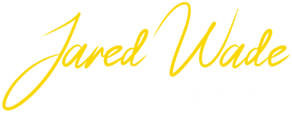 Jared Wade Events — Signature Logo (2025) Jared Wade Events signature wordmark logo (transparent background).